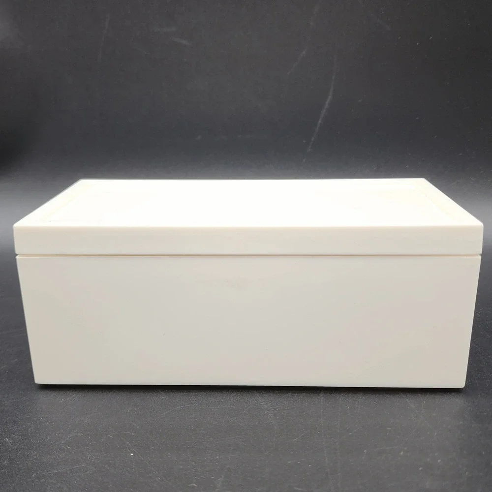 Clinique White Plastic Vanity Storage Box Case Makeup Skincare Organizer Decor